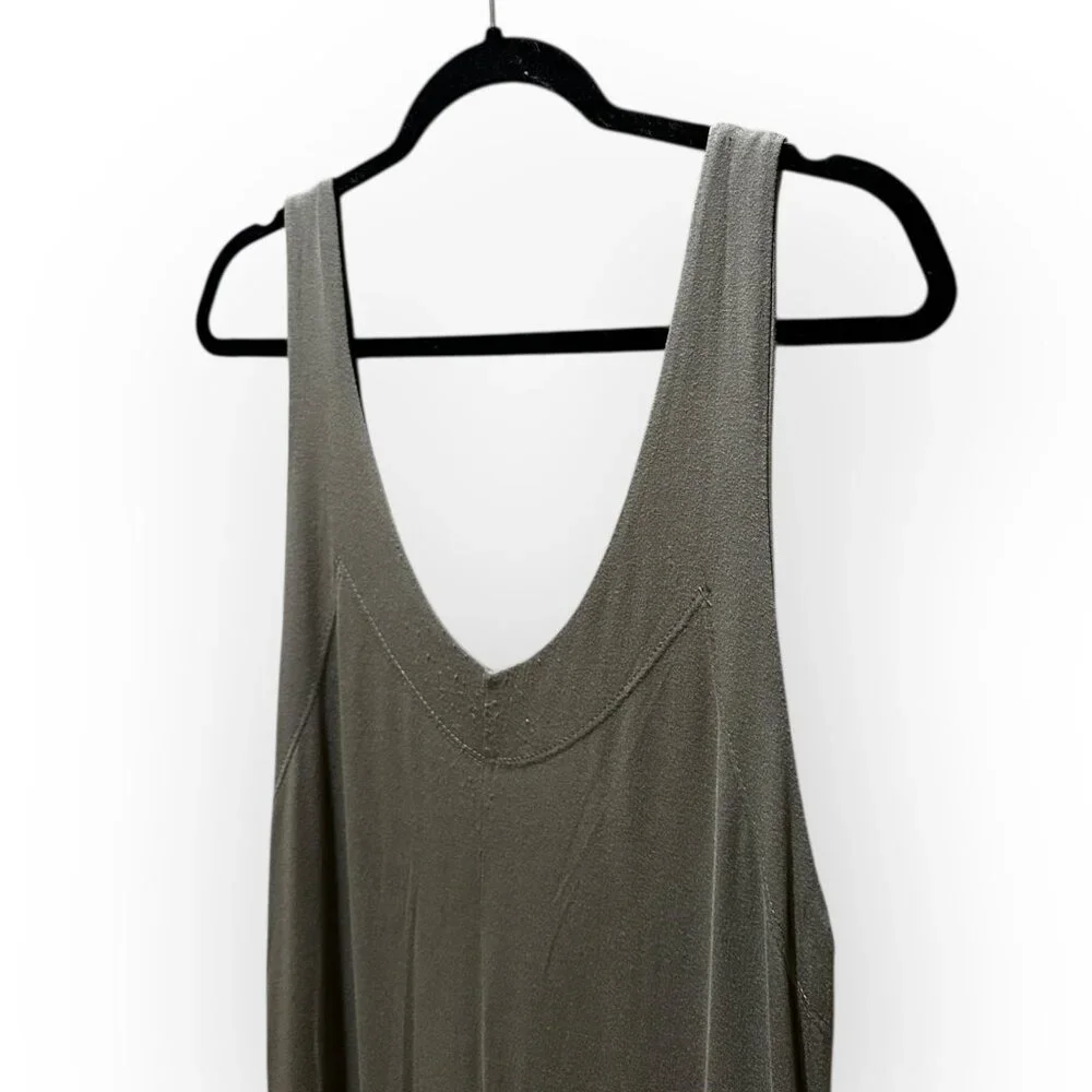 Free People Beach Black Wide Leg Jumpsuit Green / Sage